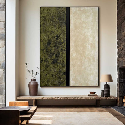 Contemporary Green Abstract Oil Painting for Modern Home Décor