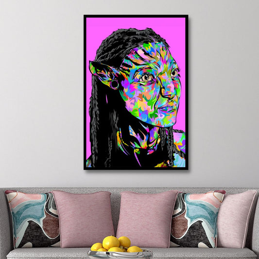 Colorful Pop Art Portrait of an Avatar Character in Bold Abstract Style