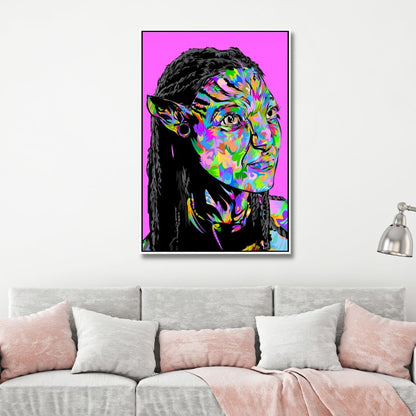 Colorful Pop Art Portrait of an Avatar Character in Bold Abstract Style