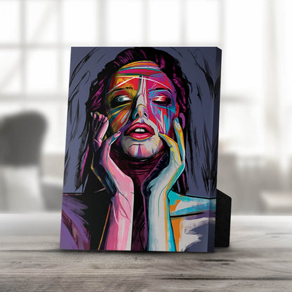 Vibrant Abstract Portrait of Woman - Colorful Canvas Art for Home Decor