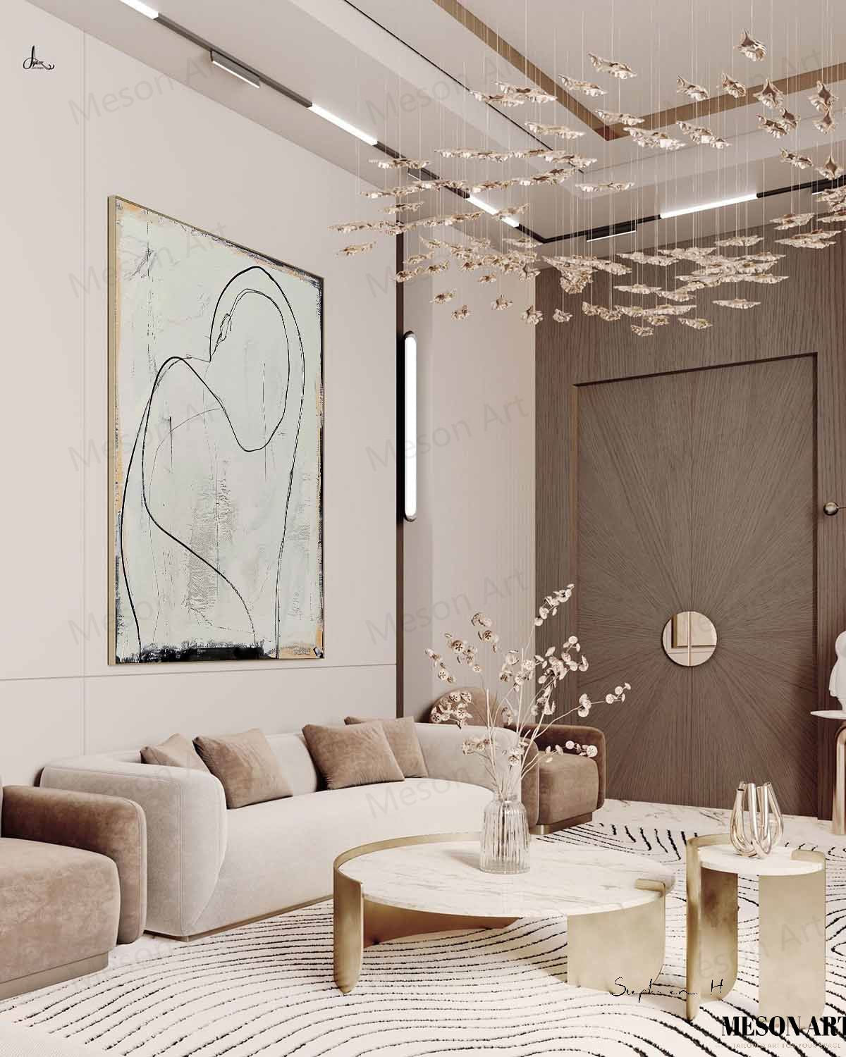 Abstract Minimalist Oil Painting for Modern Home Decor and Contemporary Art Lovers