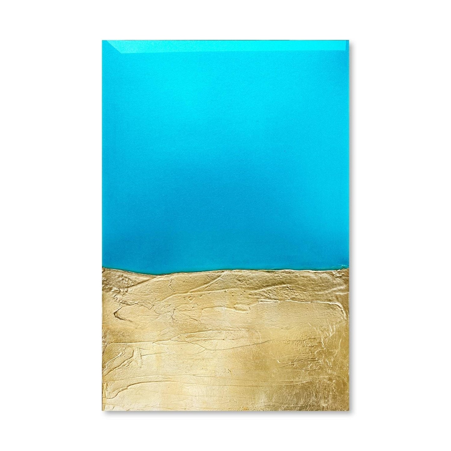 Stunning Blue and Gold Abstract Oil Painting for Modern Home Decor