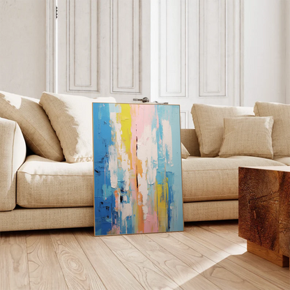 Vibrant Abstract Oil Painting with Bold Colors for Modern Home Decor