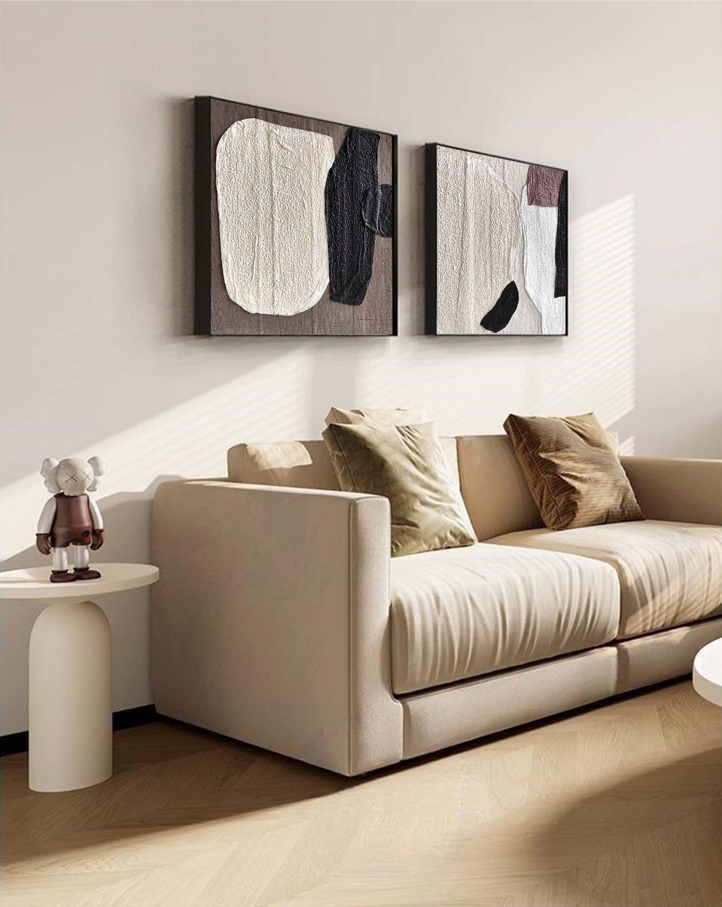 Abstract Minimalist Geometric Oil Painting for Modern Home Decor