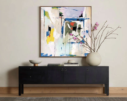 Colorful Abstract Oil Painting for Modern Home Décor
