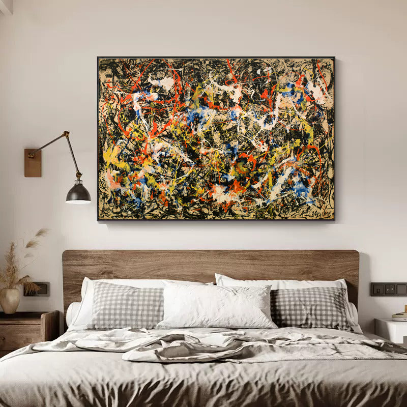 Vibrant Abstract Expressionism: Dynamic Oil Painting for Modern Home Decor