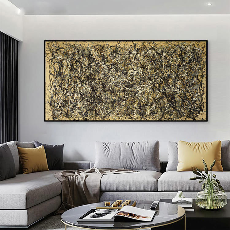 Abstract Oil Painting in Earth Tones for Modern Home Decor