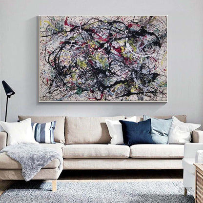 Abstract Expressionist Oil Painting with Vibrant Colors and Dynamic Brushstrokes