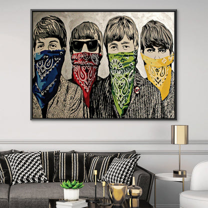 Stylish Beatles Bandits Oil Painting - Iconic Rock Art for Modern Homes