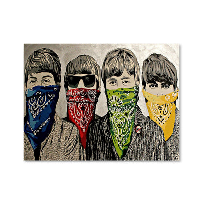 Stylish Beatles Bandits Oil Painting - Iconic Rock Art for Modern Homes