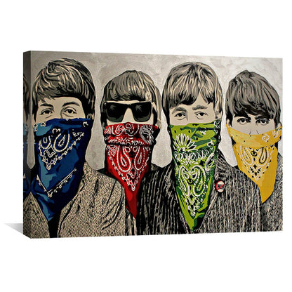 Stylish Beatles Bandits Oil Painting - Iconic Rock Art for Modern Homes