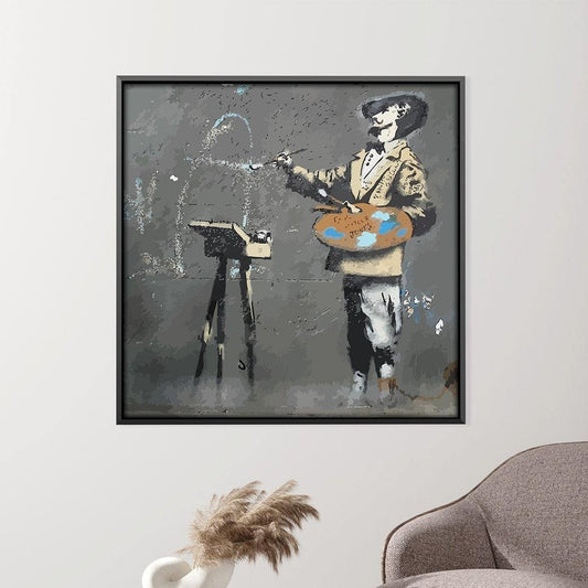 Charming Oil Painting of a French Painter at Work - Modern Abstract Art