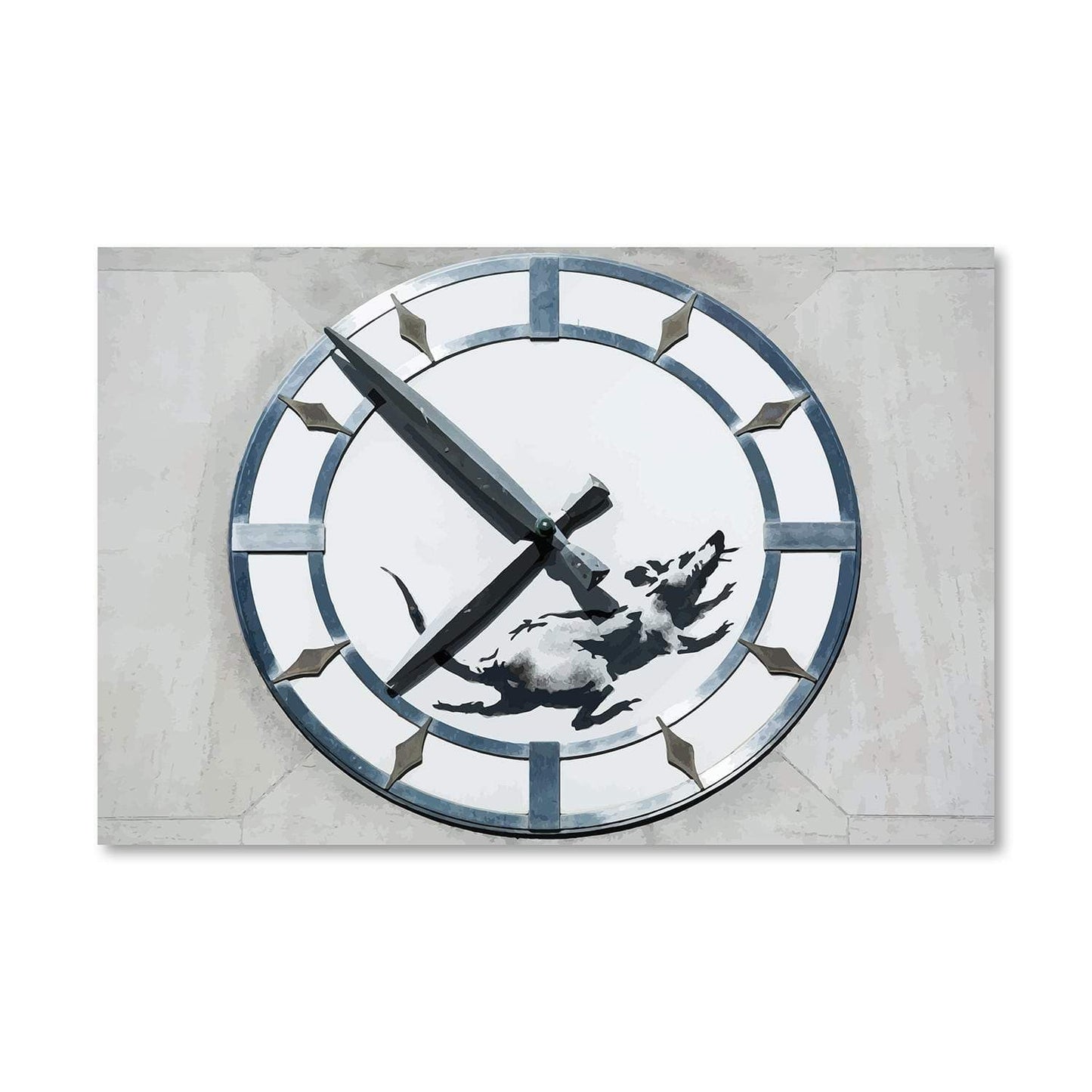 Urban Rat Clock Oil Painting - Contemporary Wall Art for Modern Decor