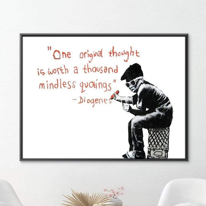 Original Thought Oil Painting by Banksy - Inspiring Wall Art for Modern Spaces