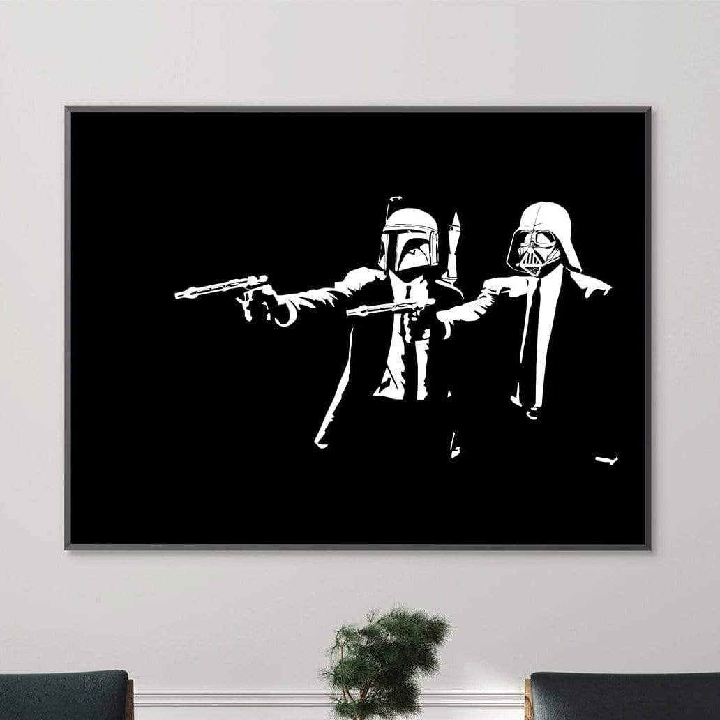 Star Wars Meets Pulp Fiction: Iconic Character Oil Painting for Home Decor