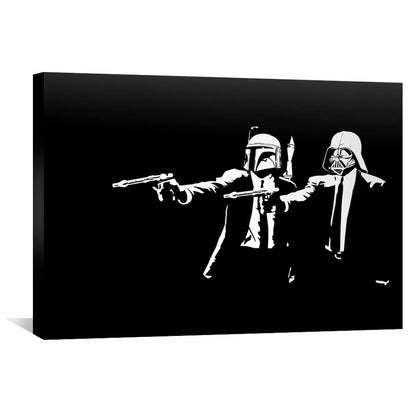 Star Wars Meets Pulp Fiction: Iconic Character Oil Painting for Home Decor