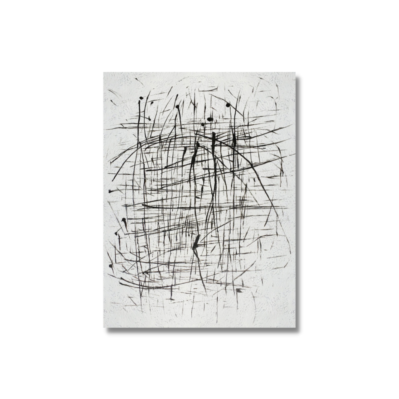 Abstract Black and White Oil Painting: Modern Minimalist Art for Contemporary Spaces