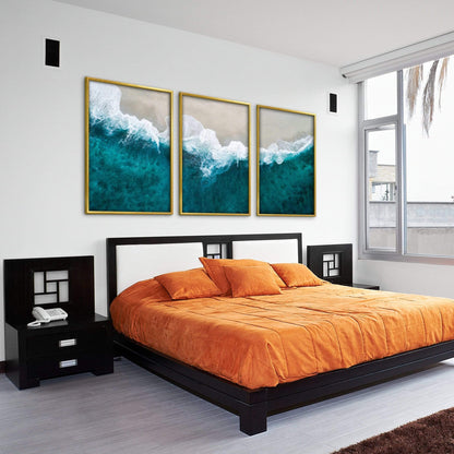 Tranquil Ocean Waves Oil Painting for Serene Beach Home Decor