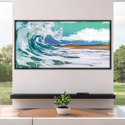 Coastal Serenity: Majestic Wave Oil Painting for Beach-Inspired Decor