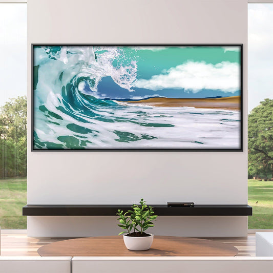 Coastal Serenity: Majestic Wave Oil Painting for Beach-Inspired Decor