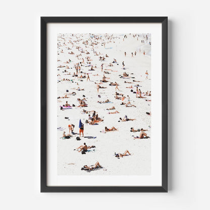 Sunny Beach Day: Vibrant Oil Painting of Relaxed Sunbathers on a Coastal Paradise