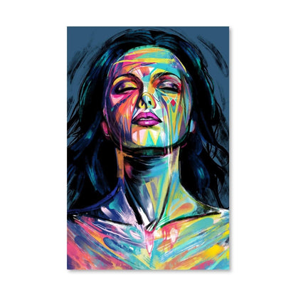 Colorful Abstract Portrait of Beauty in Oil Painting
