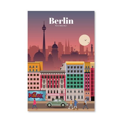 Vibrant Berlin Cityscape Oil Painting – Urban Art for Modern Home Decor