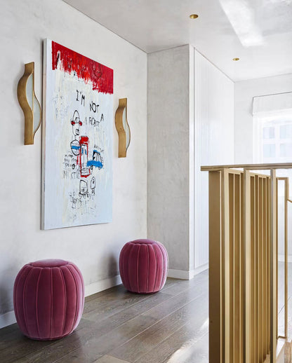 Colorful Abstract Robot Graffiti Oil Painting for Unique Home Decor