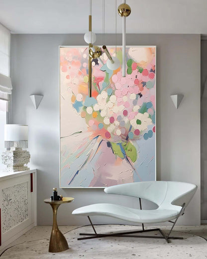 Vibrant Abstract Floral Oil Painting for Modern Home Decor