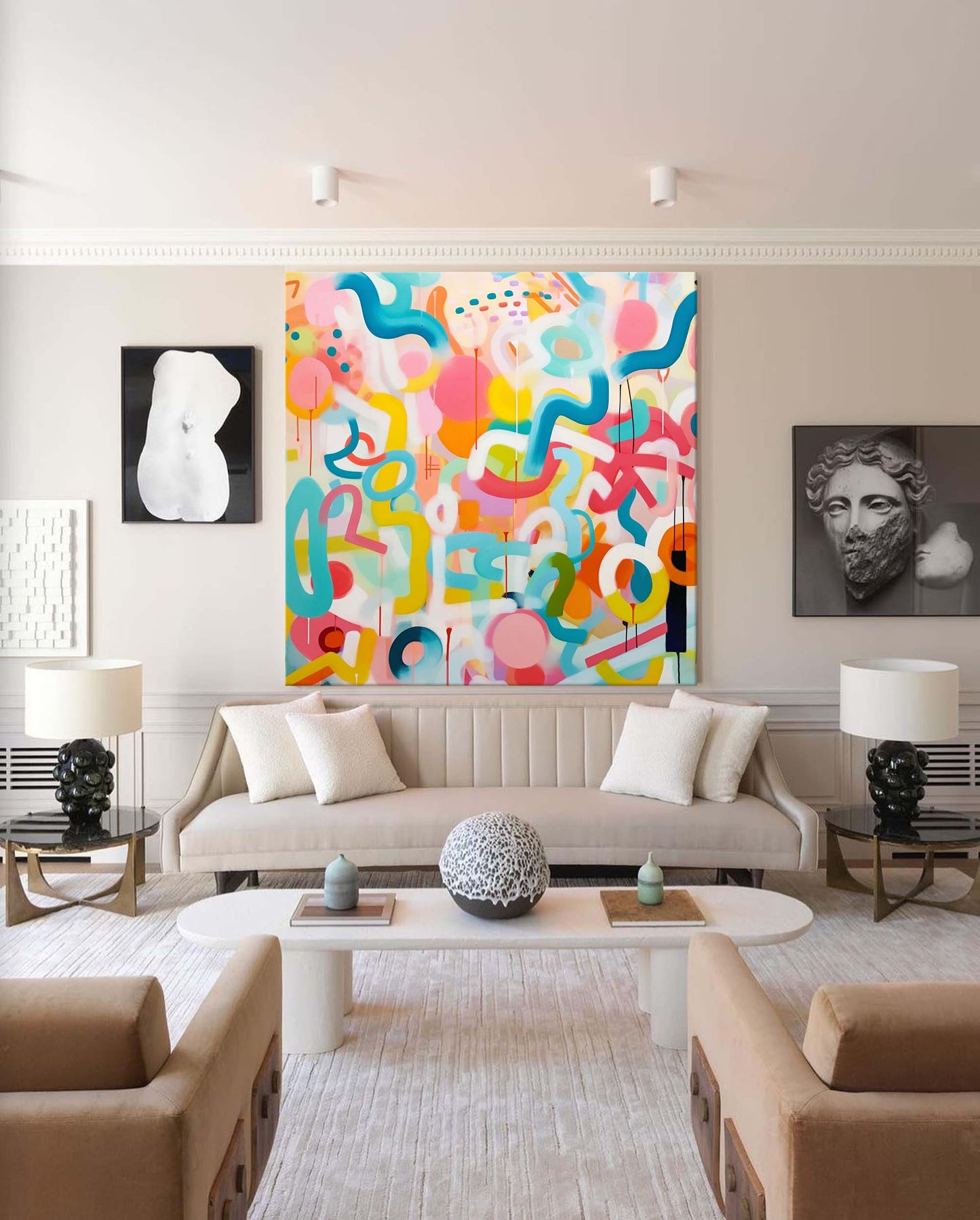 Vibrant Abstract Oil Painting for Modern Home Decor