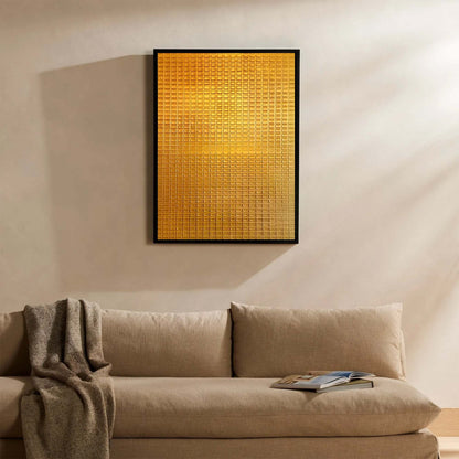 Textured Golden Abstract Oil Painting for Modern Home Decor and Wall Art