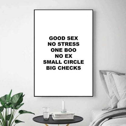 Contemporary Minimalist Art - Inspiring Quotes on White Canvas