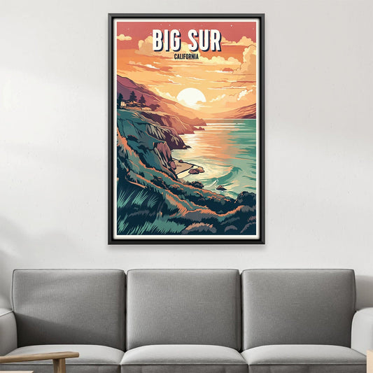 Stunning Big Sur Sunset Oil Painting – Vibrant Coastal Landscape Art