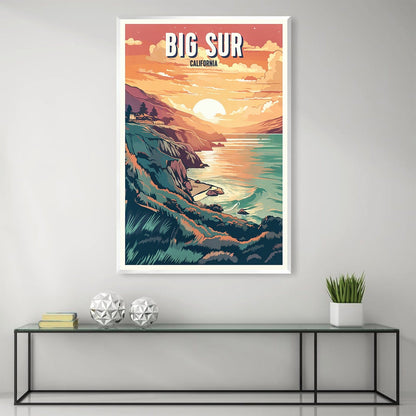 Stunning Big Sur Sunset Oil Painting – Vibrant Coastal Landscape Art