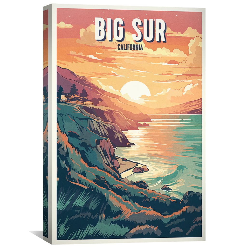 Stunning Big Sur Sunset Oil Painting – Vibrant Coastal Landscape Art