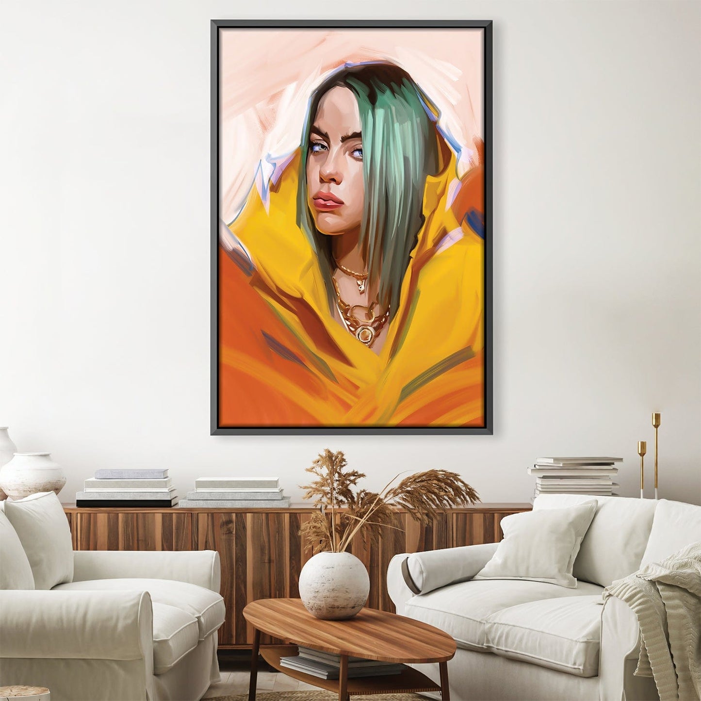 Vibrant Billie Eilish Inspired Oil Painting for Modern Art Lovers