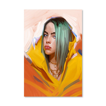 Vibrant Billie Eilish Inspired Oil Painting for Modern Art Lovers