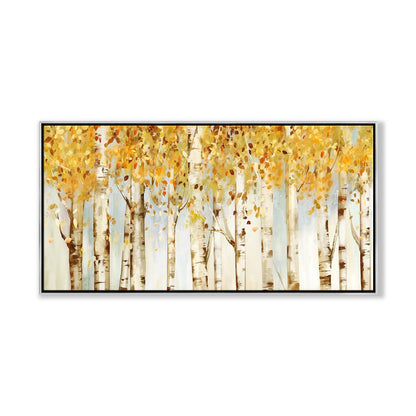 Tranquil Birches in Springtime - Modern Oil Painting for Elegant Home Decor