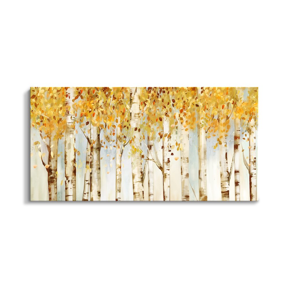 Tranquil Birches in Springtime - Modern Oil Painting for Elegant Home Decor