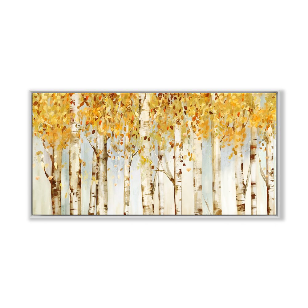 Tranquil Birches in Springtime - Modern Oil Painting for Elegant Home Decor