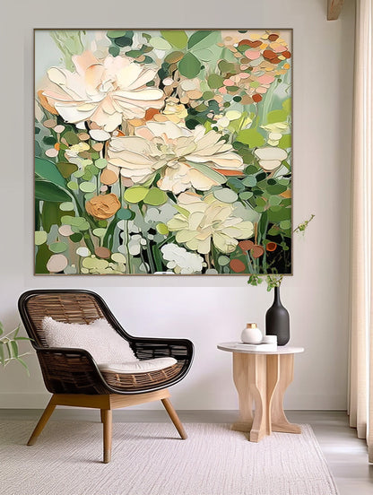 Elegant Floral Oil Painting for Home Decor - Vibrant Flower Canvas Art