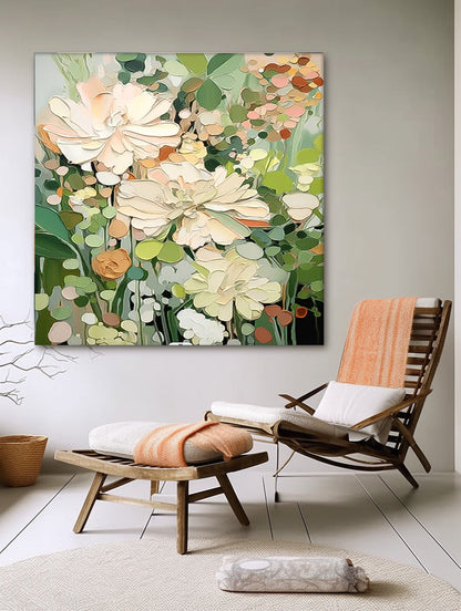 Elegant Floral Oil Painting for Home Decor - Vibrant Flower Canvas Art