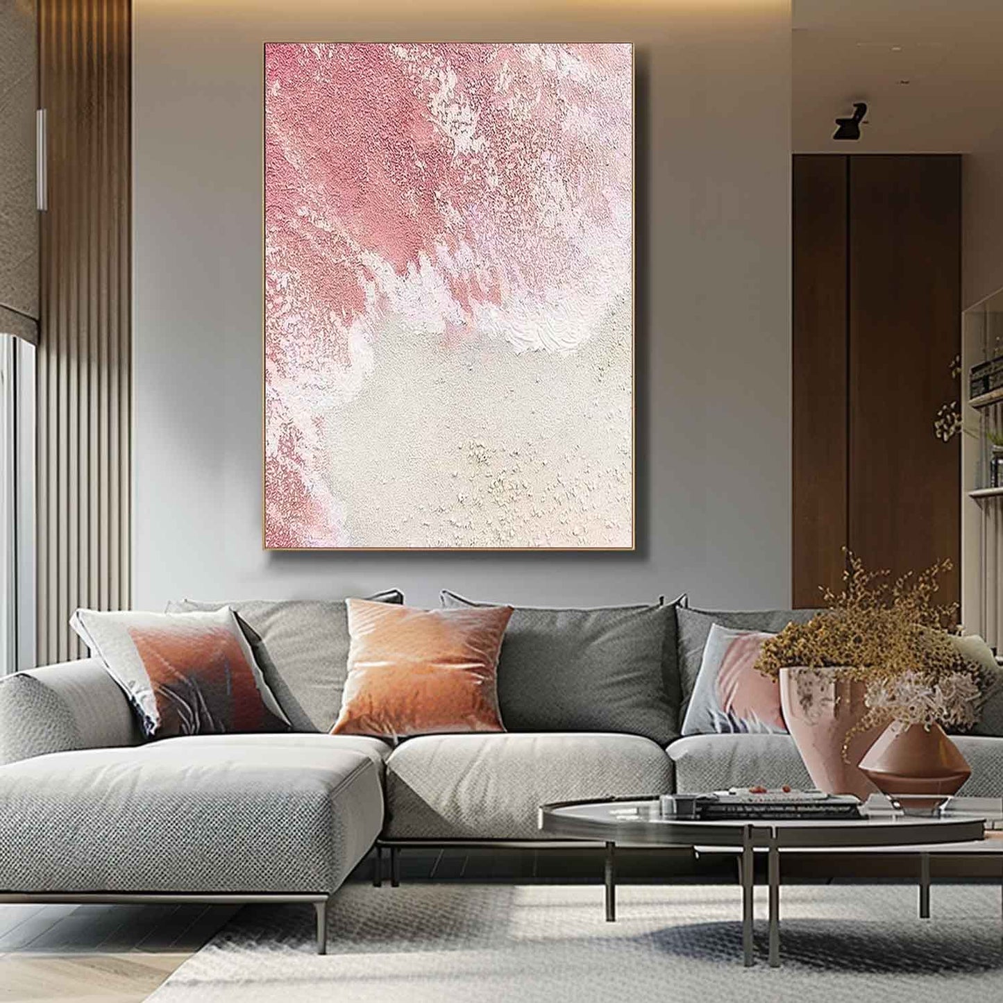 Serene Beach Waves Oil Painting for Coastal Home Decor