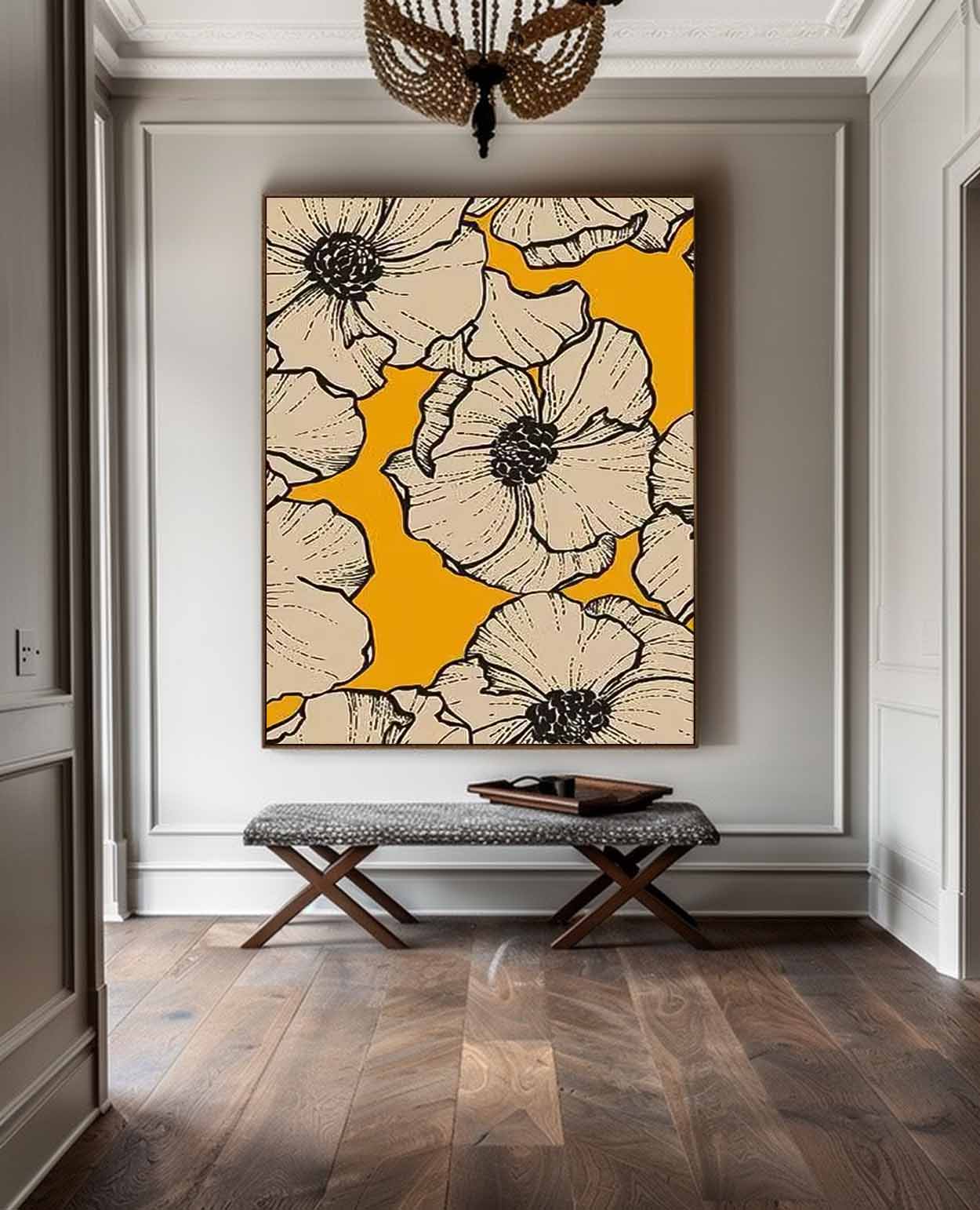 Vibrant Floral Oil Painting on Canvas for Stunning Home Decor