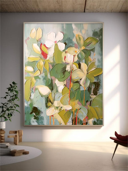 Vibrant Floral Oil Painting for Elegant Home Decor and Artistic Expression