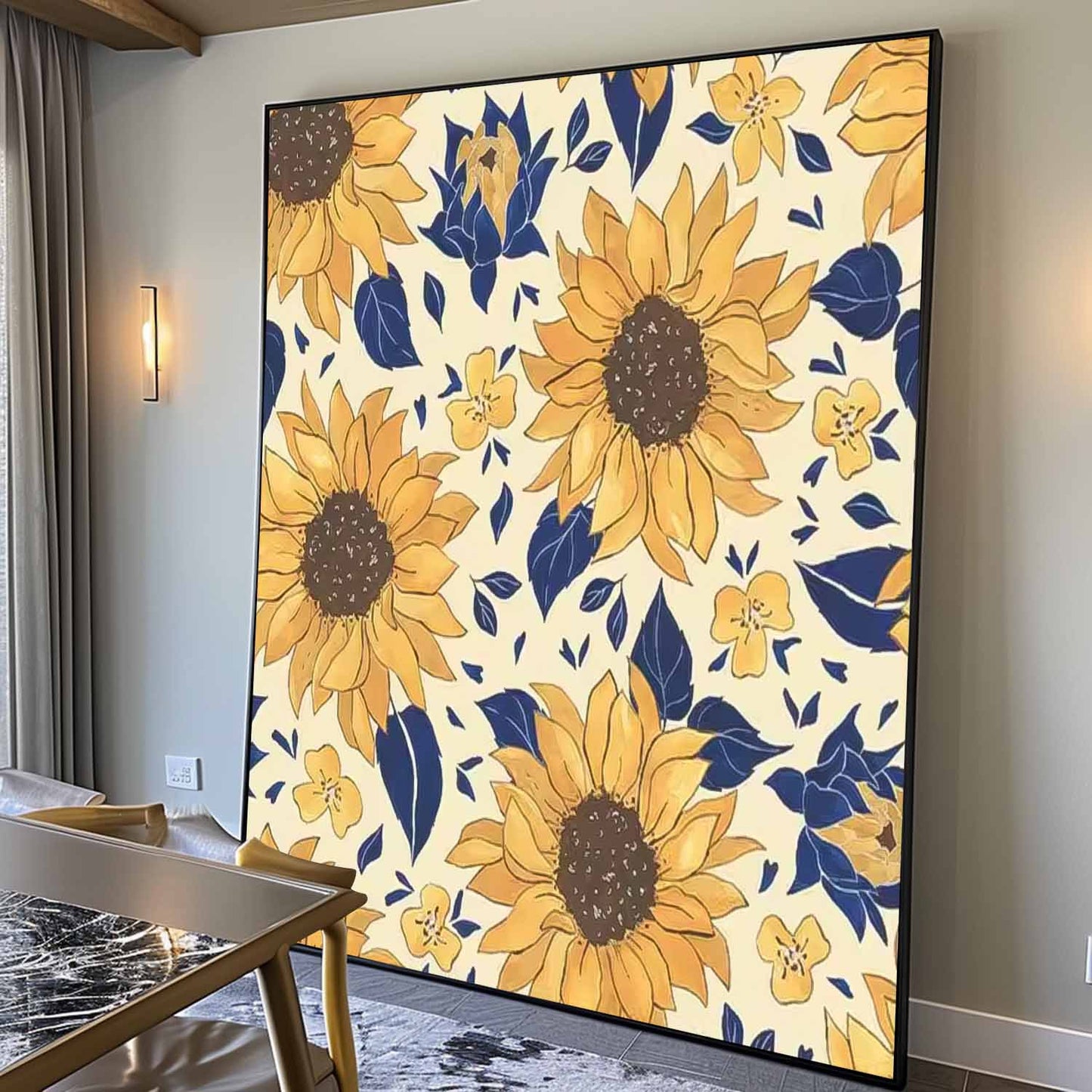 Vibrant Sunflower Oil Painting - Floral Wall Art for Bright Home Decor