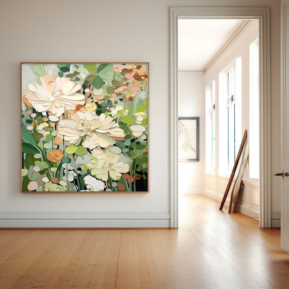Elegant Floral Oil Painting for Home Decor - Vibrant Flower Canvas Art
