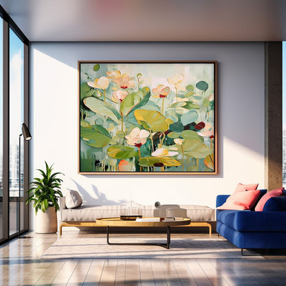 Vibrant Floral Oil Painting on Canvas – Nature-Inspired Wall Art