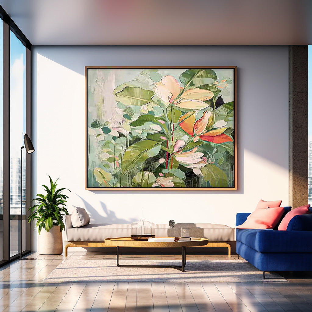 Vibrant Floral Oil Painting for Elegant Home Decor and Art Collection