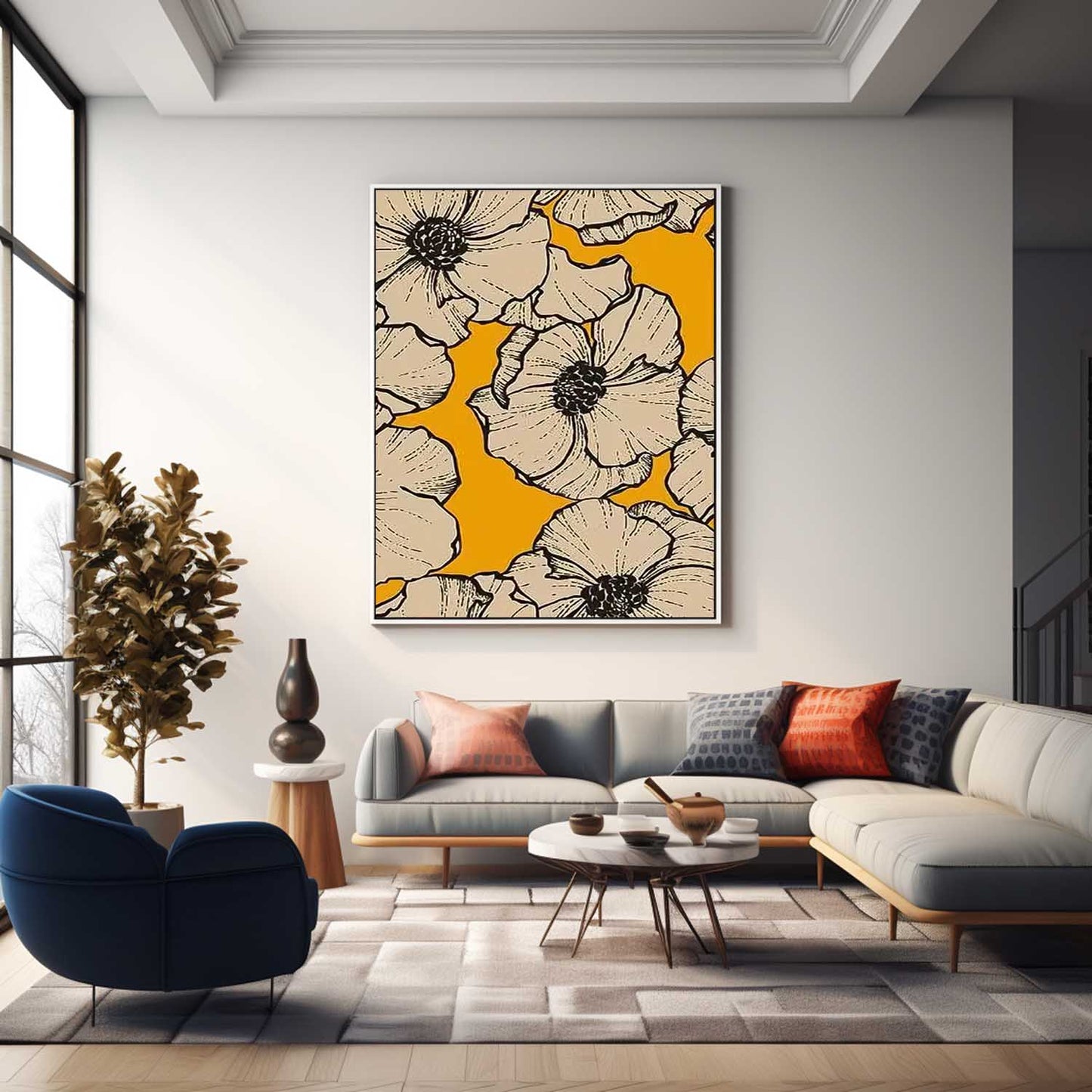 Vibrant Floral Oil Painting on Canvas for Stunning Home Decor